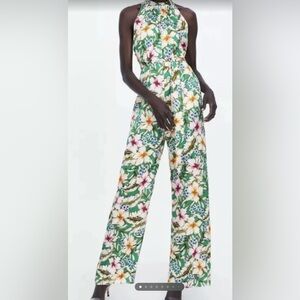 Zara Floral Maxi Dress with Green and Yellow Accents